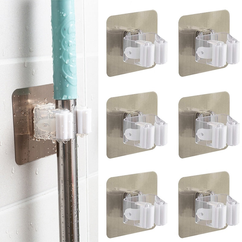 4/6pcs Wall Mounted Mops Holder