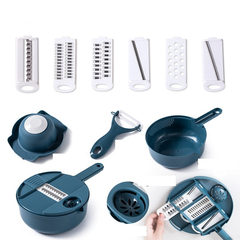 Multi-Function Vegetable Chopper -  Manually Cut Shred Grater