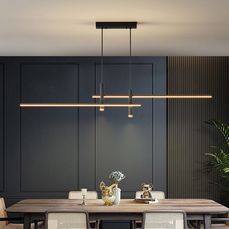 Minimalist Linear LED Pendant Light - Kitchen & Dining Room Light - Tano