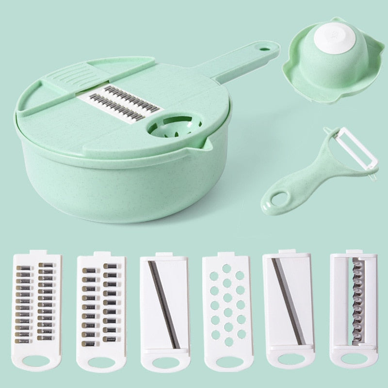 Multi-Function Vegetable Chopper -  Manually Cut Shred Grater