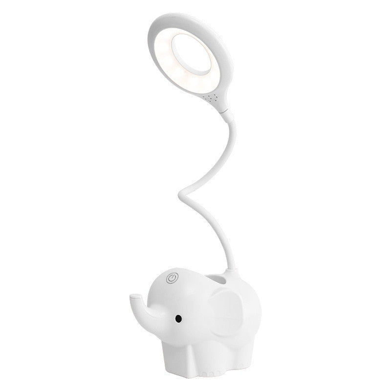 Creative Elephant Animal Led Table Lamp Charging Plug-in Dual-Use Three-Color Temperature Adjustable Learning Table Lamp