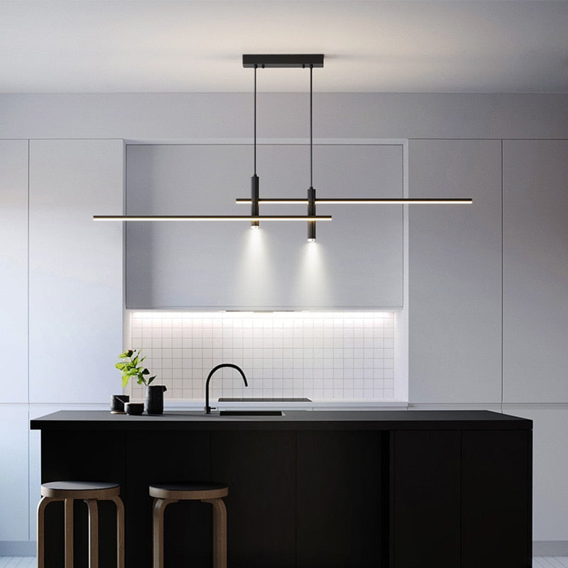 Minimalist Linear LED Pendant Light - Kitchen & Dining Room Light - Tano