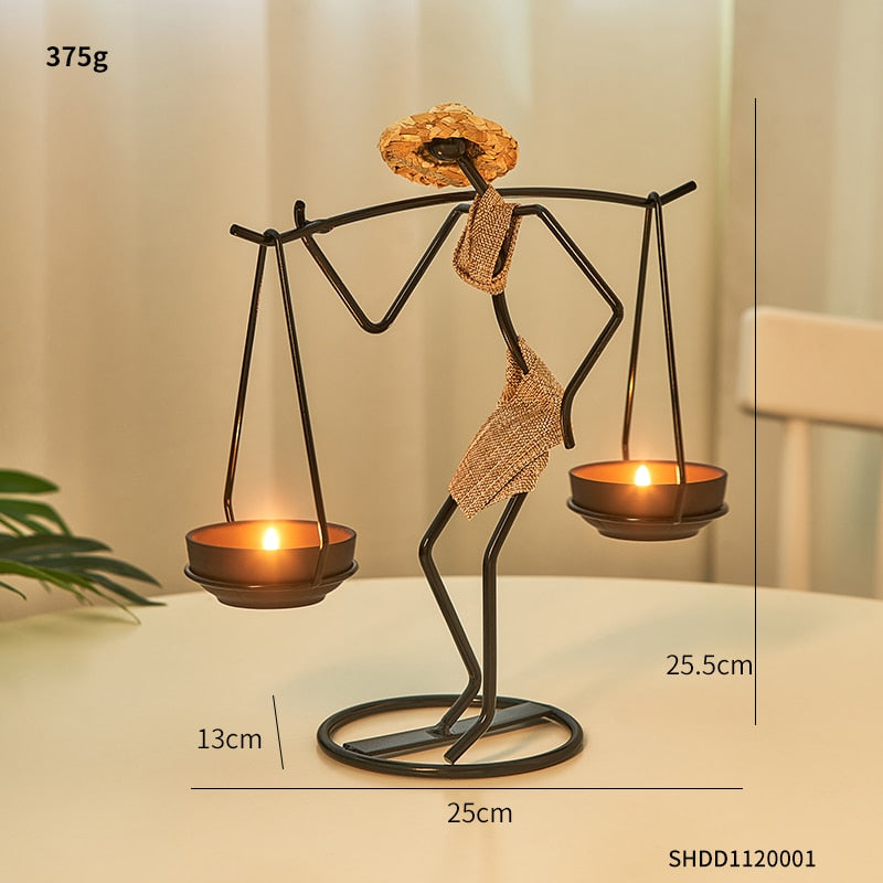 Metal candle holder home decor accessories