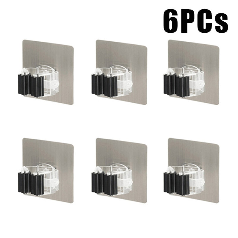 4/6pcs Wall Mounted Mops Holder