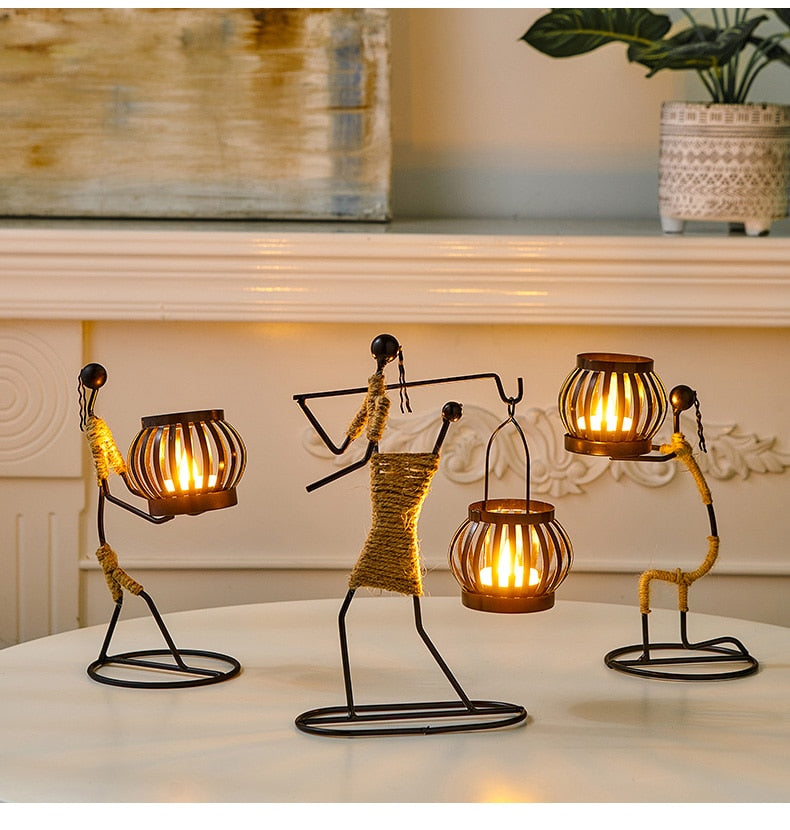 Metal candle holder home decor accessories