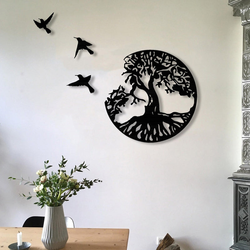 Tree Of Life & Birds Metal Wall Home Decoration