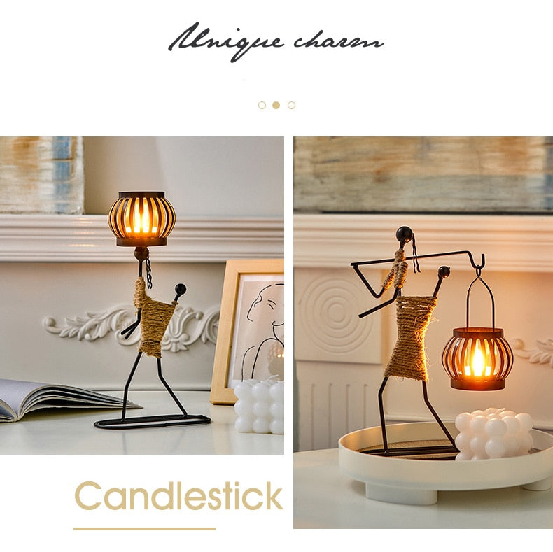 Metal candle holder home decor accessories