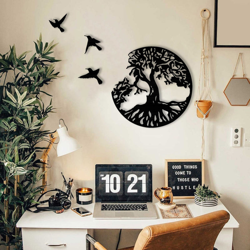 Tree Of Life & Birds Metal Wall Home Decoration