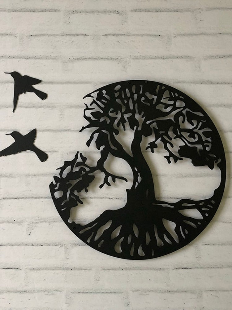 Tree Of Life & Birds Metal Wall Home Decoration