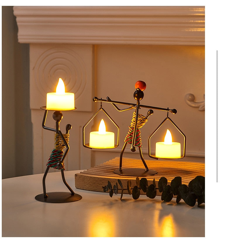 Metal candle holder home decor accessories