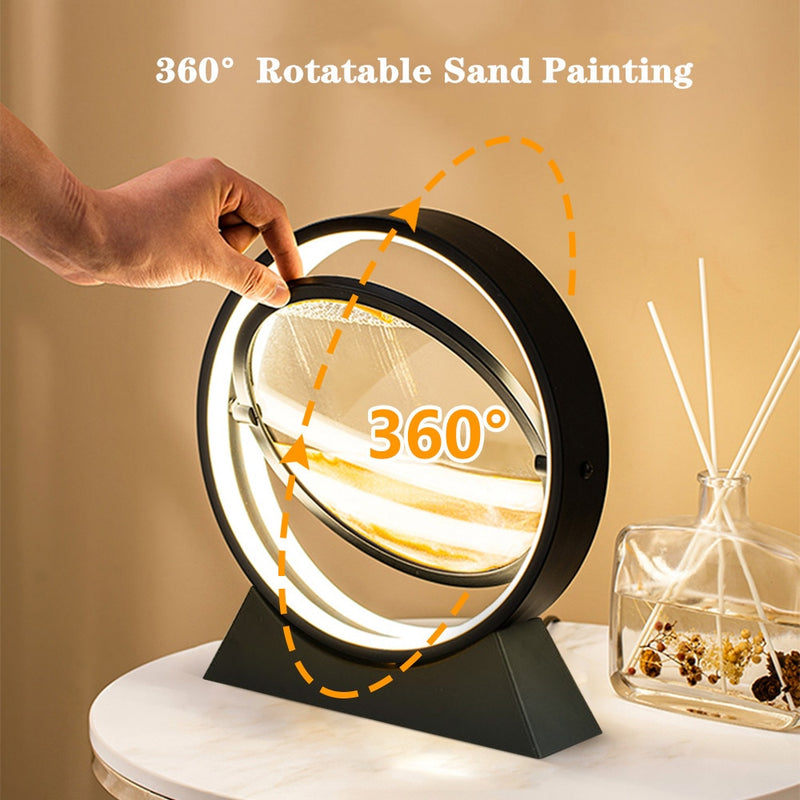 Moving Sand Art Picture Round Glass 3D