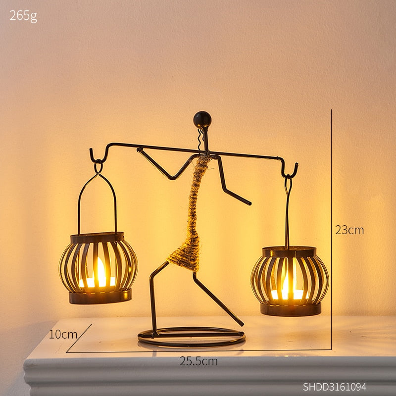 Metal candle holder home decor accessories