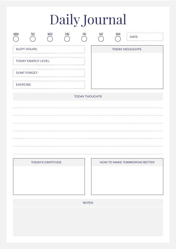 Downloadable Editable Printable Wellness Planner