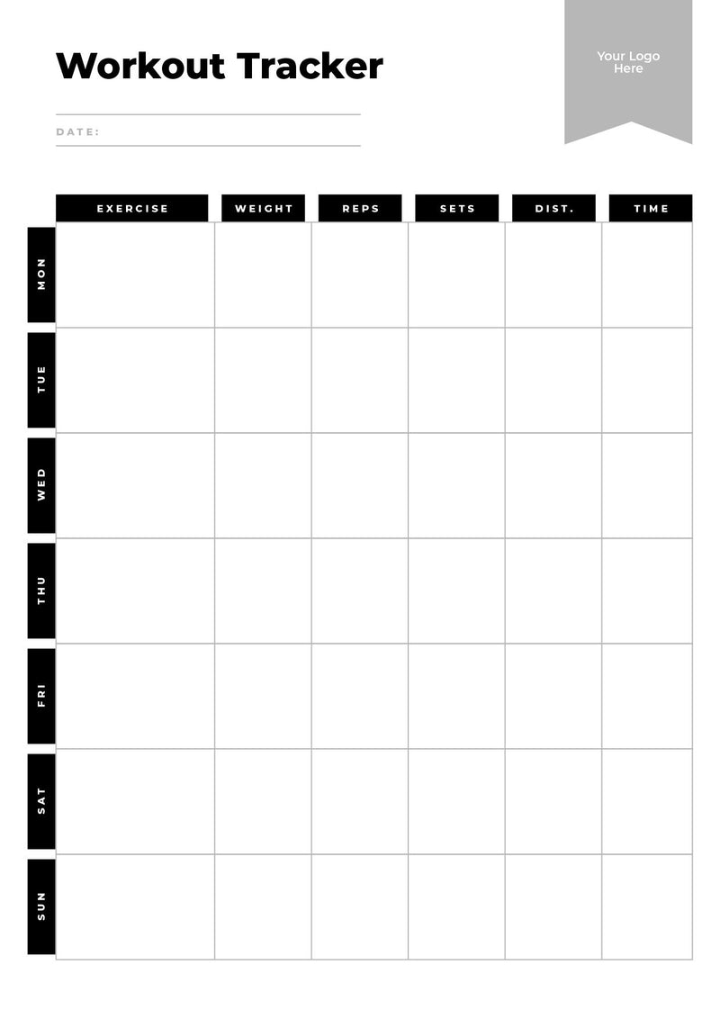 Fitness Planners and Tracker Downloadable Editable Printable