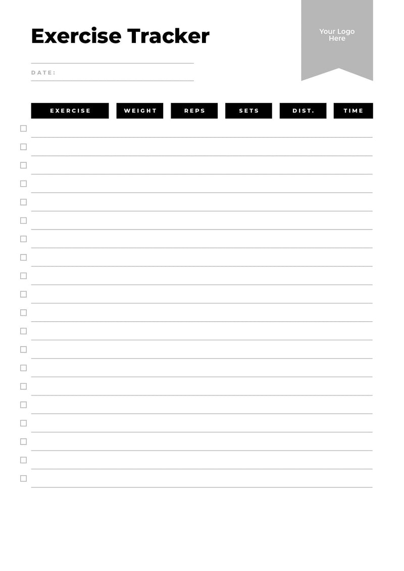 Fitness Planners and Tracker Downloadable Editable Printable