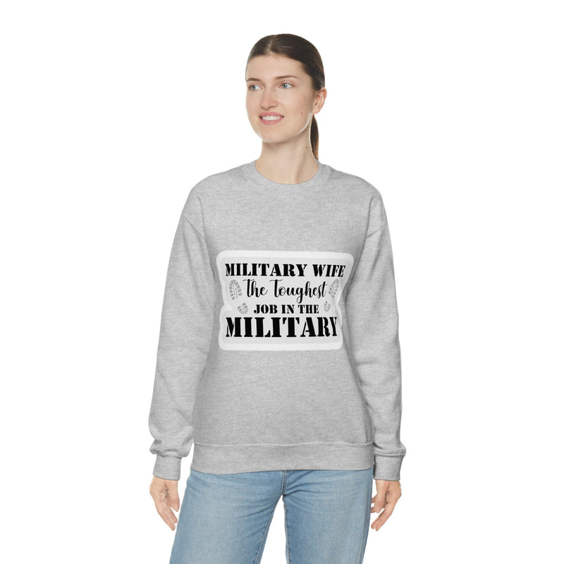 Unisex Military WIFE Heavy Blend Crewneck Sweatshirt