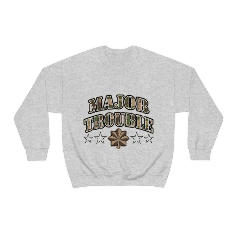 Unisex Military MAJOR TROUBLE Heavy Blend Crewneck Sweatshirt