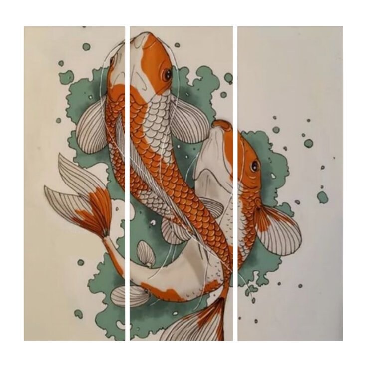 KOI Triptych Wall Art