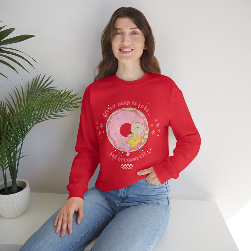 Unisex Heavy Blend Crewneck donut shirt Sweatshirt