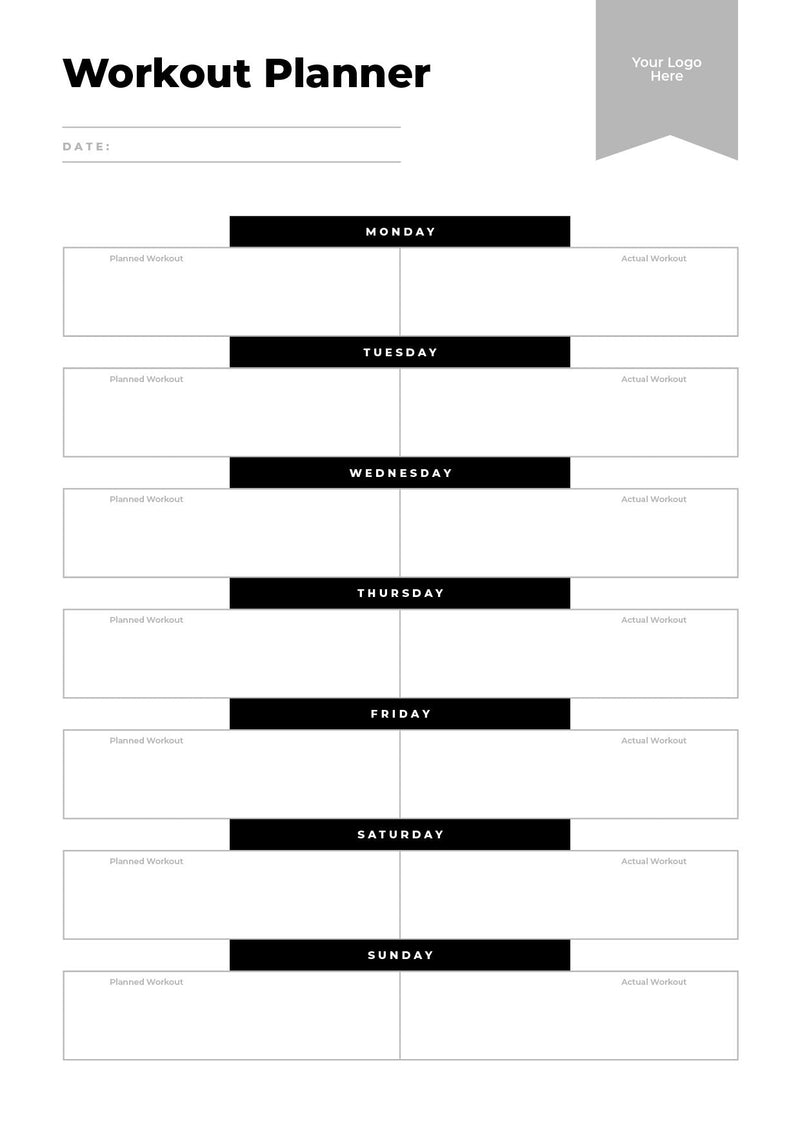 Fitness Planners and Tracker Downloadable Editable Printable