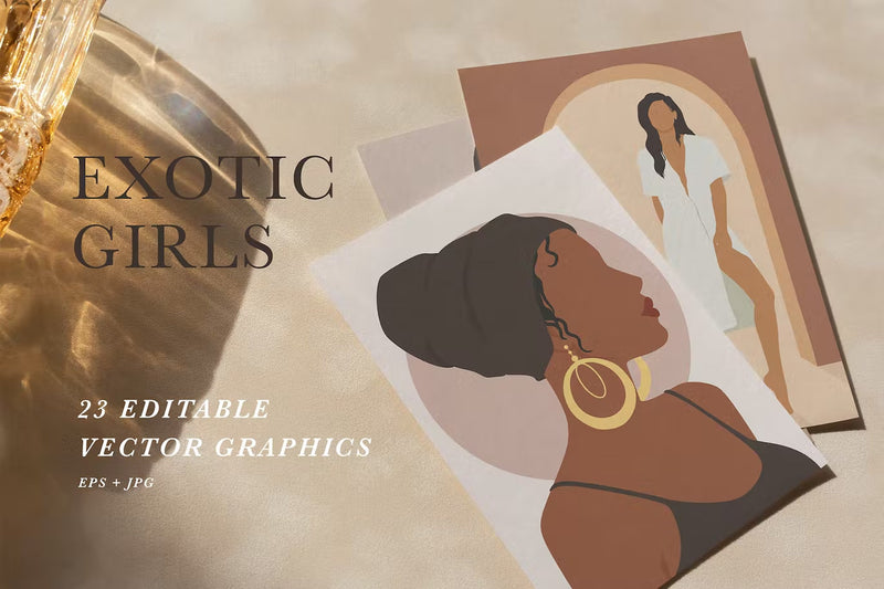 Exotic Girls - Flat Illustrations