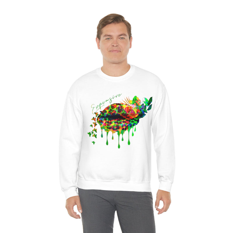 Heavy Blend Crewneck Luxuries Lips Sweatshirt, Graphic Crewneck Sweatshirt