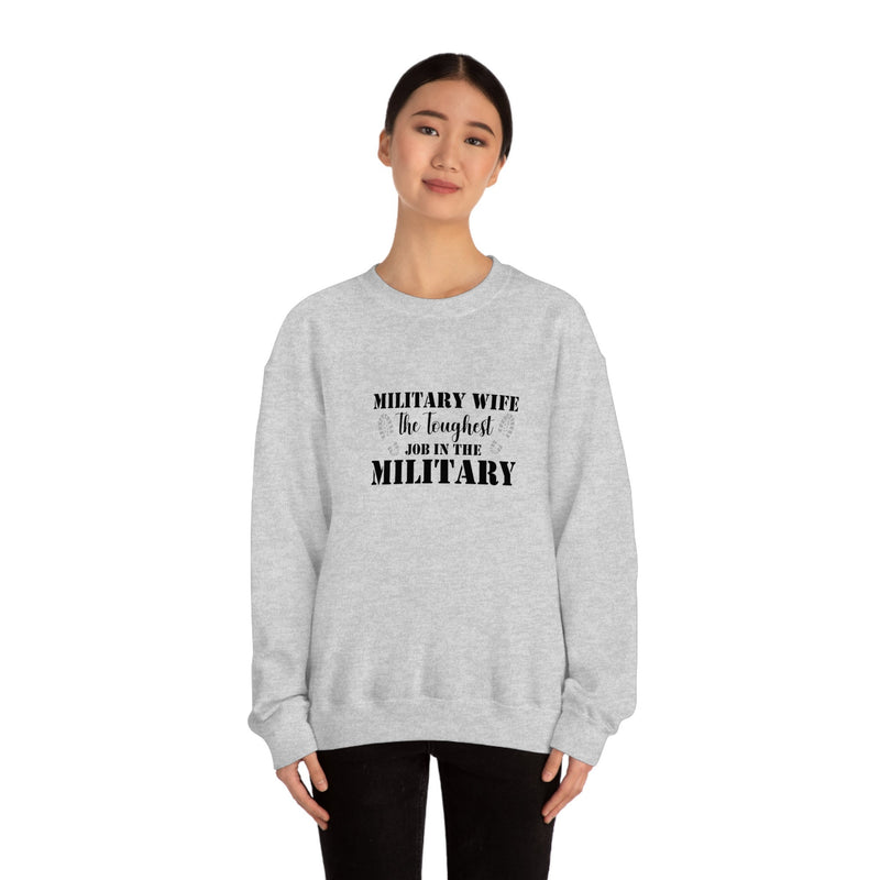 Unisex Military WIFE Heavy Blend Crewneck Sweatshirt