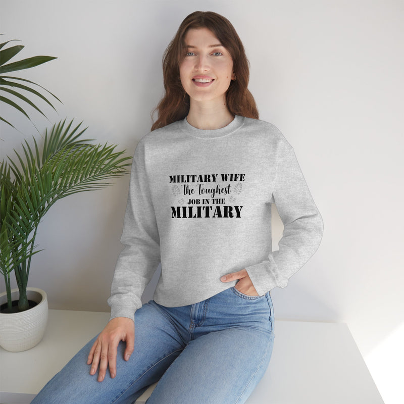 Unisex Military WIFE Heavy Blend Crewneck Sweatshirt