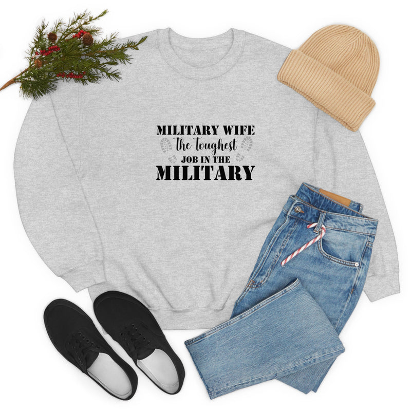 Unisex Military WIFE Heavy Blend Crewneck Sweatshirt