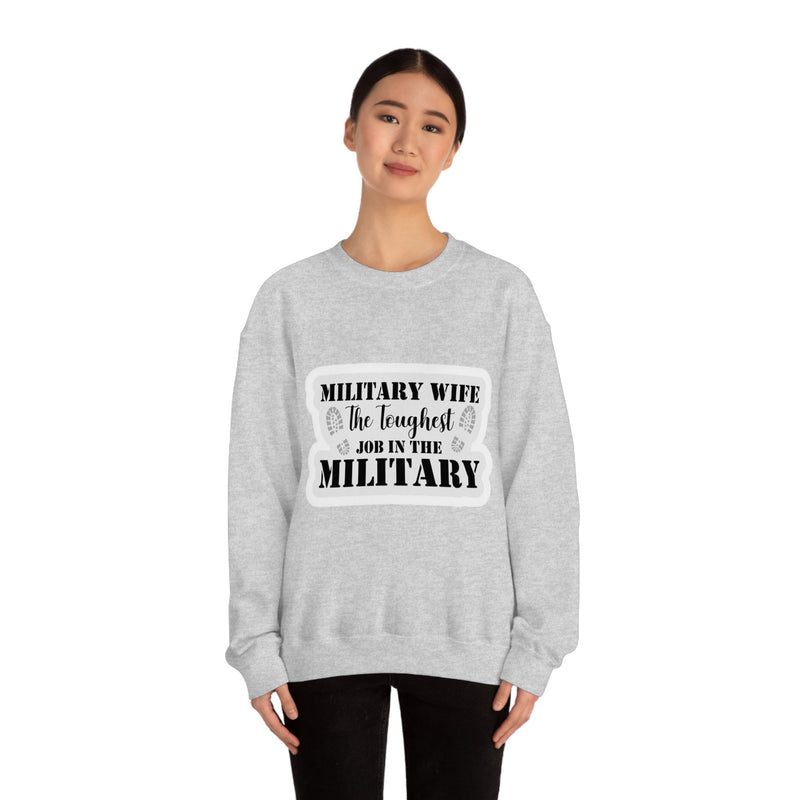 Unisex Military WIFE Heavy Blend Crewneck Sweatshirt