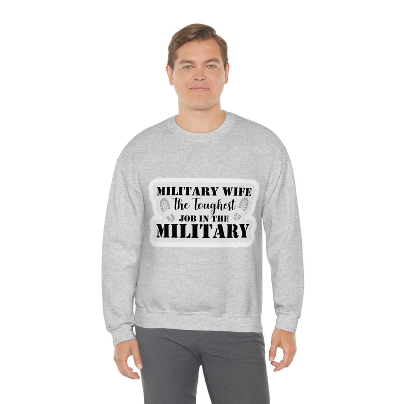 Unisex Military WIFE Heavy Blend Crewneck Sweatshirt