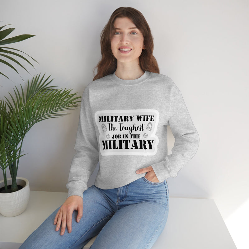 Unisex Military WIFE Heavy Blend Crewneck Sweatshirt