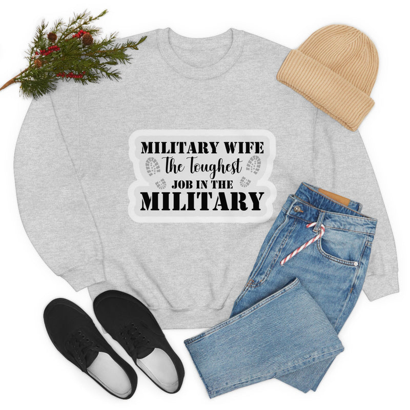 Unisex Military WIFE Heavy Blend Crewneck Sweatshirt