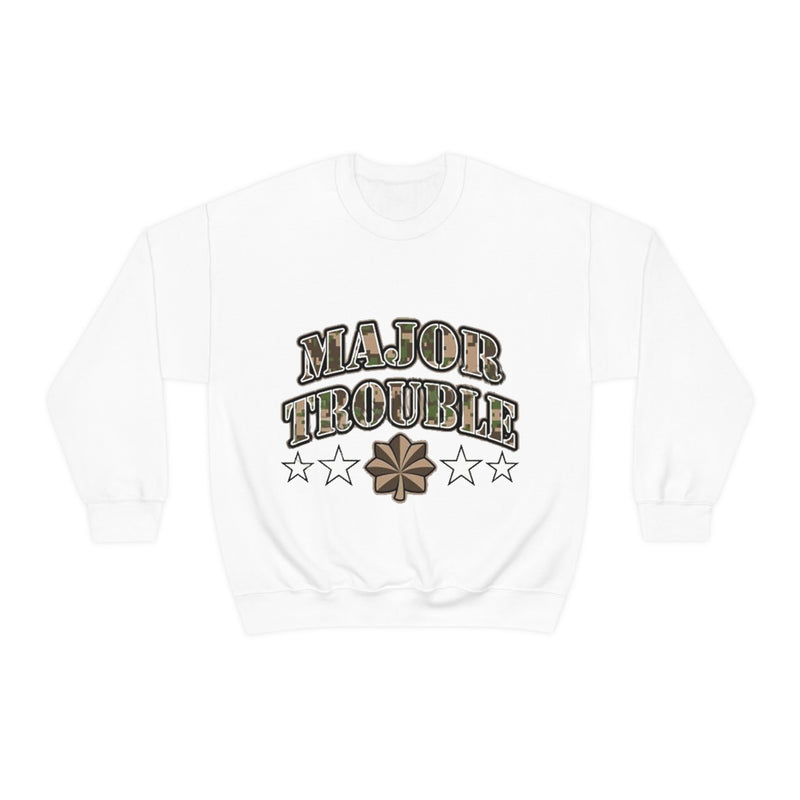 Unisex Military MAJOR TROUBLE Heavy Blend Crewneck Sweatshirt