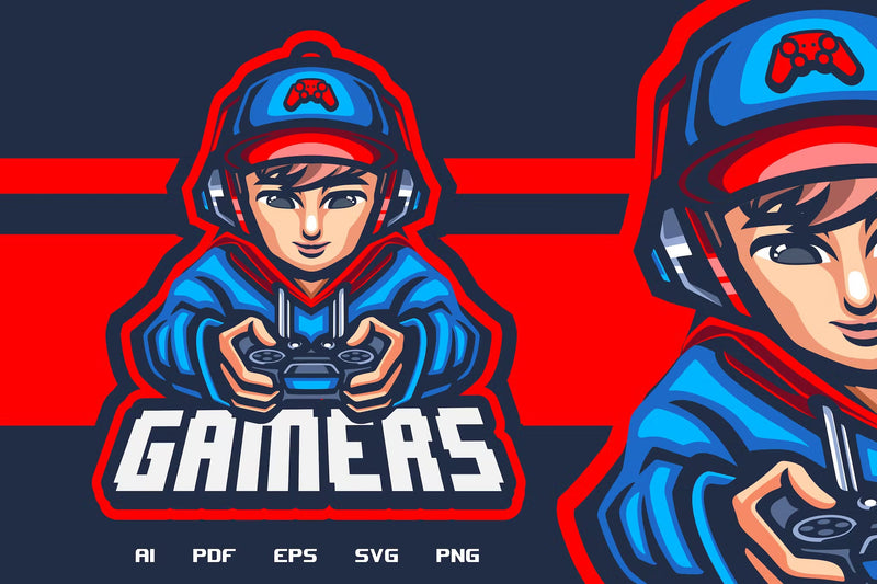 Gamer Boy Avatar Logo