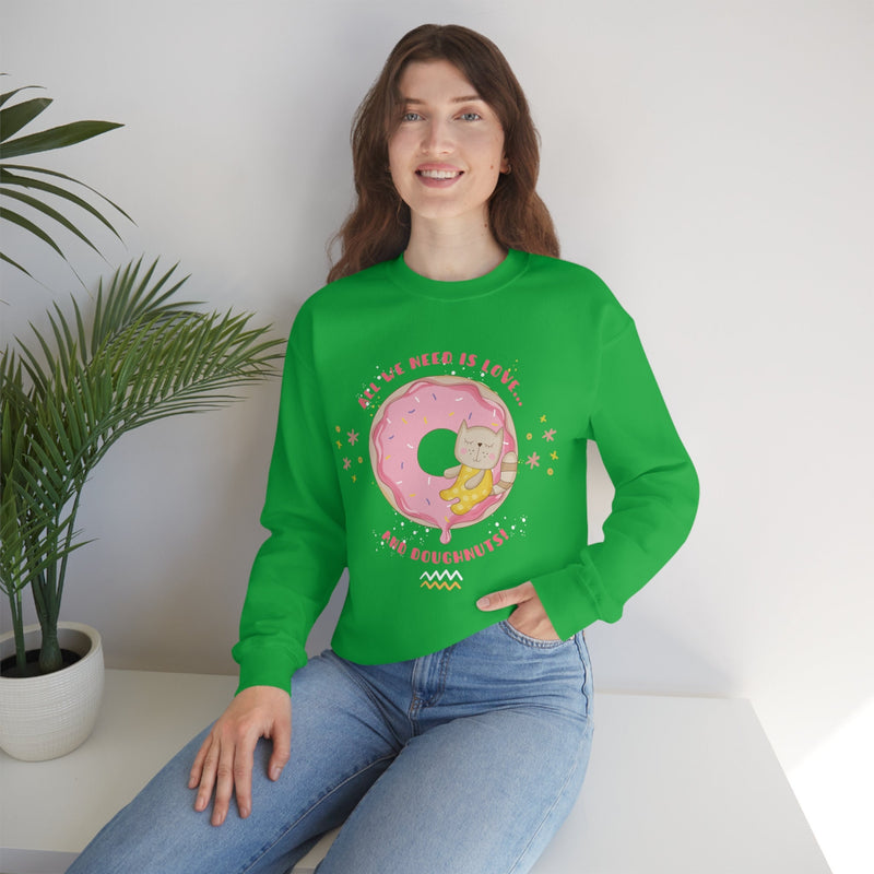 Unisex Heavy Blend Crewneck donut shirt Sweatshirt