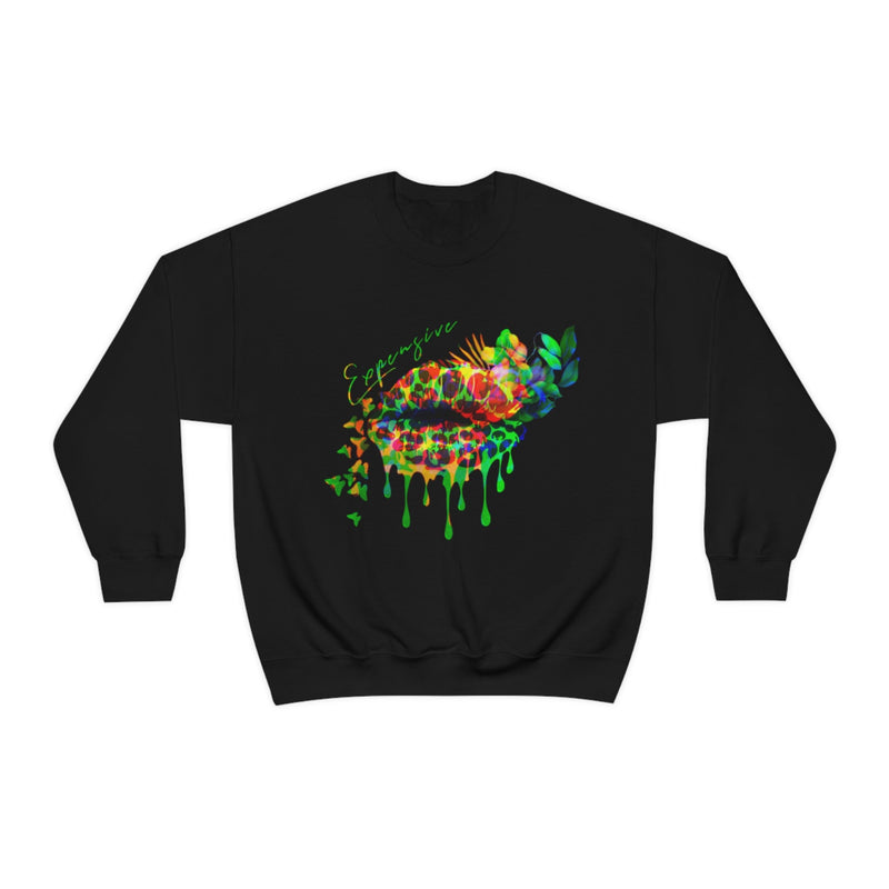 Heavy Blend Crewneck Luxuries Lips Sweatshirt, Graphic Crewneck Sweatshirt