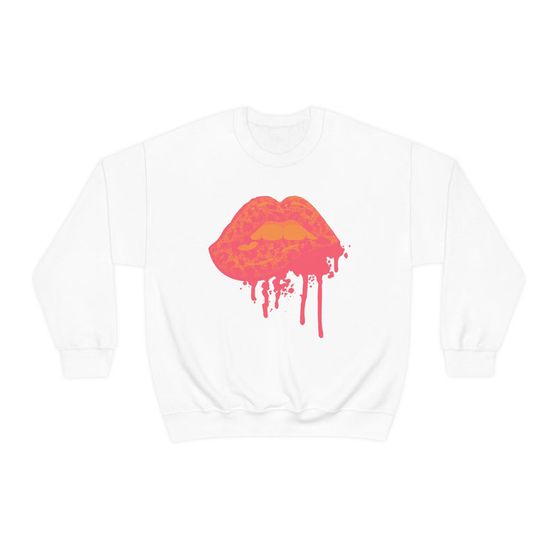 Unisex Heavy Blend Crewneck Lips with Gold Teeth Sweatshirt